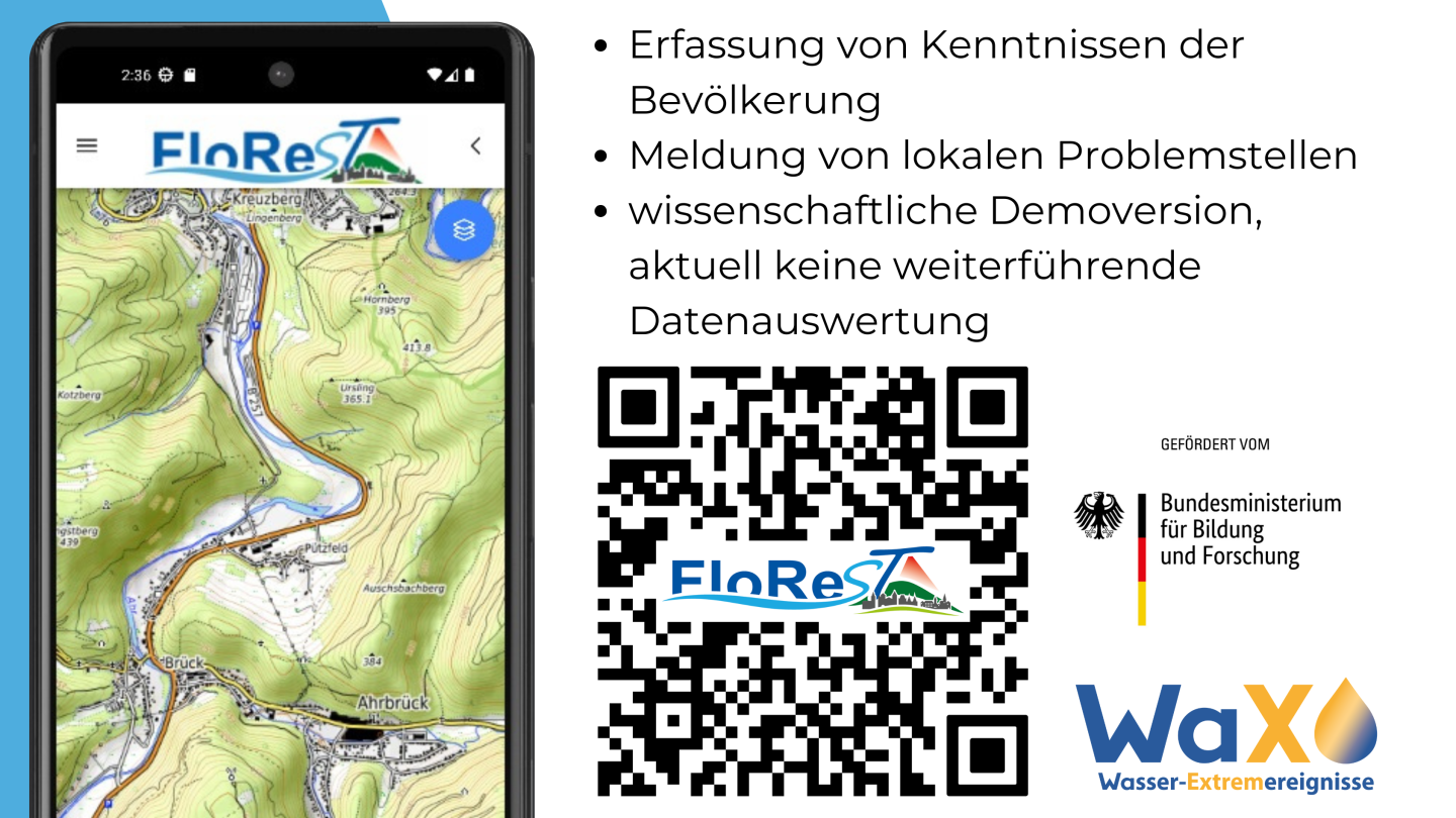 Kurzbeschreibung und QR-Code zur FloReST SmartApp